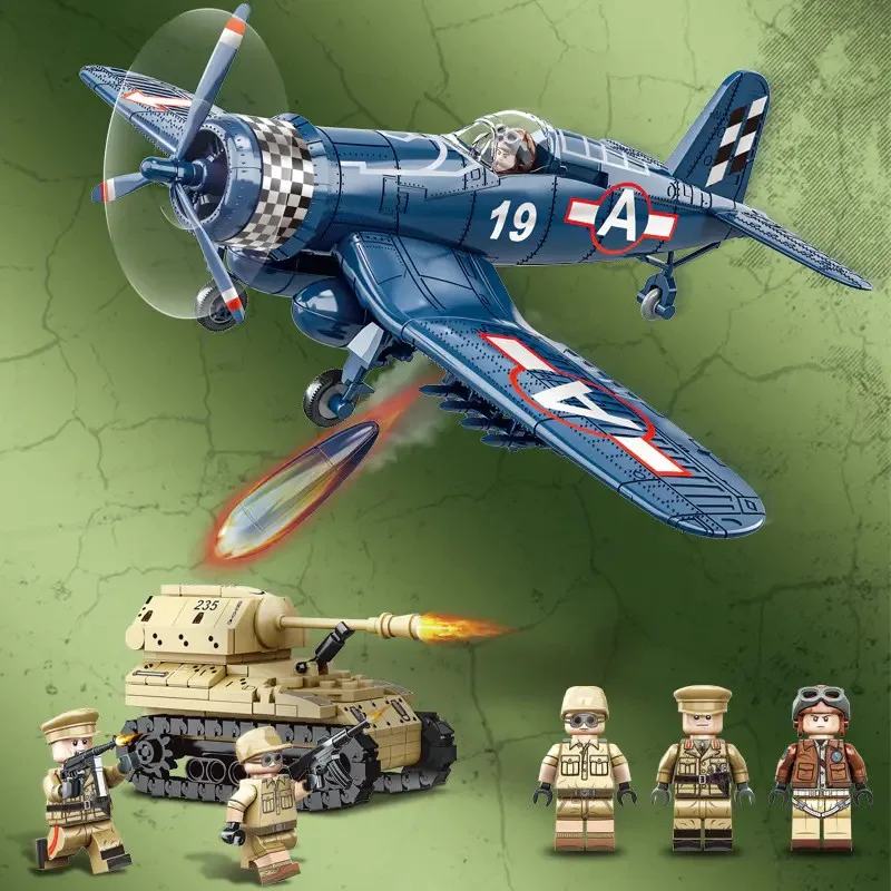 98304 MEI LIAN Немецкий танк Elephant и истребитель США F4U-1D Corsair 98304 MEI LIAN Немецкий танк Elephant и истребитель США F4U-1D Corsair