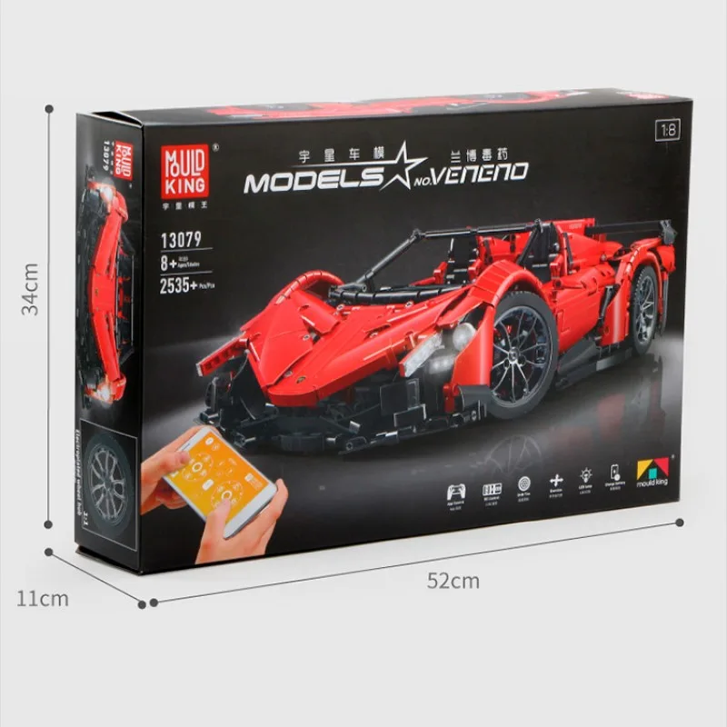 13079 MOULD KING Суперкар Lamborghini Veneno Roadster (с моторизацией) 13079 MOULD KING Суперкар Lamborghini Veneno Roadster (с моторизацией)