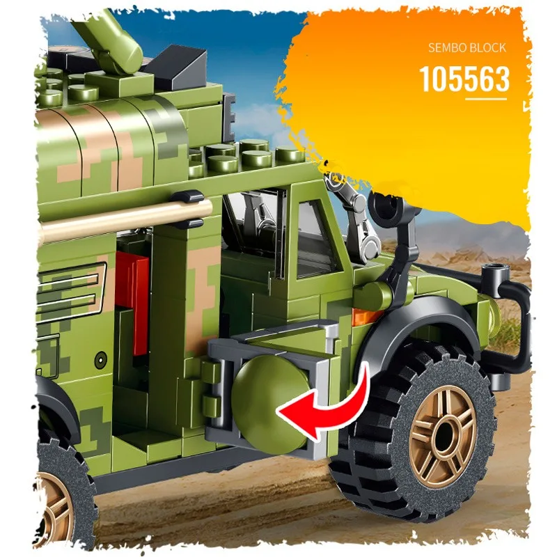 105563 Sembo Block Бронеавтомобиль Dongfeng Warrior и узел связи 105563 Sembo Block Бронеавтомобиль Dongfeng Warrior и узел связи